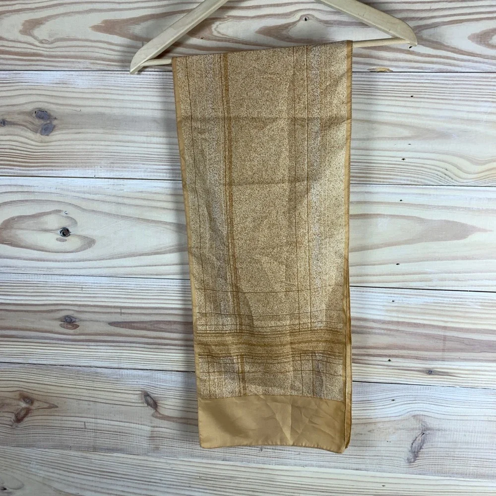 VTG J. D'Ormont Paris Scarf Womens OS Gold Plaid Polyester Rectangular Accessory